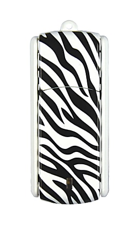 Ativa® Flip-Top USB Flash Drive With ReadyBoost™, 8GB, Zebra Black/White