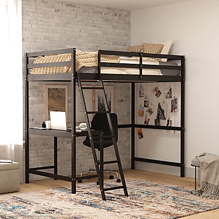 Flash Furniture Riley Loft Bed Frame With Desk,