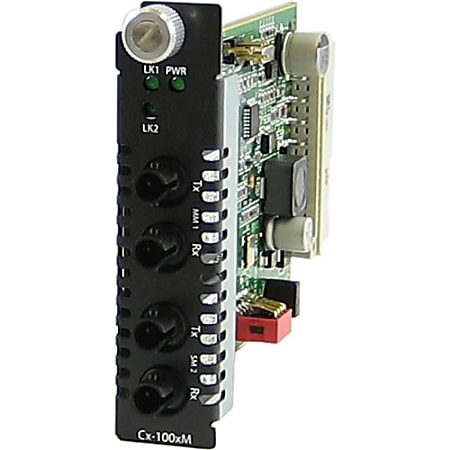 Perle CM-100MM-S2ST20 Media Converter - 2 x LC Ports - DuplexLC Port - 100Base-FX, 100Base-LX - Internal