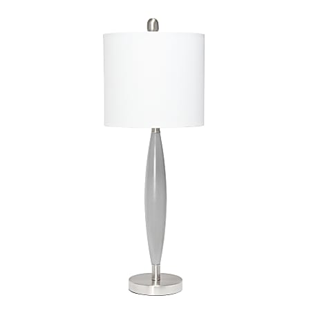 Lalia Home Stylus Table Lamp, 27"H, White Shade/Gray Base