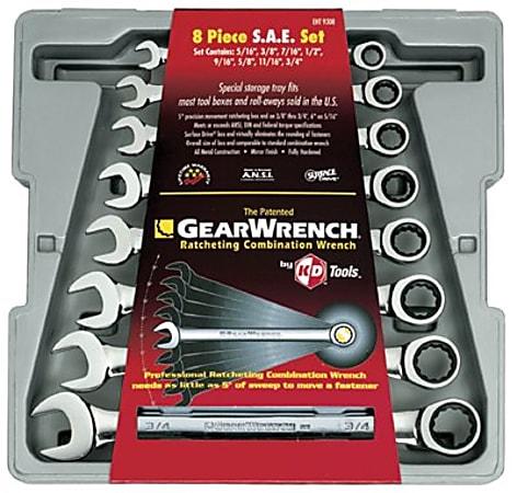 8PC FRACTIONAL RATCHETING WRENCH SET