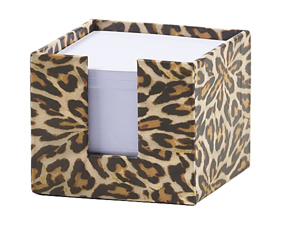 Nicole Miller Memo Cube, 3" x 3", 600 Sheets, Leopard