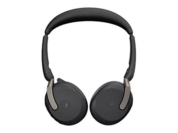 Jabra Evolve2 65 Flex MS Stereo - Headset - on-ear - Bluetooth - wireless - active noise canceling - USB-C via Bluetooth adapter - black - Certified for Microsoft Teams