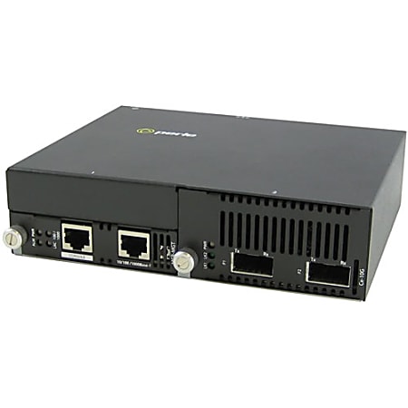 Perle 10 Gigabit Ethernet IP-Managed Stand-Alone Media Converter with Dual XFP Slots - Management Port - 10GBase-X - 2 x Expansion Slots - 2x XFP Slots - Wall Mountable, Rail-mountable, Rack-mountable