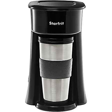 Starfrit® Single-Serve Drip Coffee Maker with 12-Oz. Travel Mug, Black