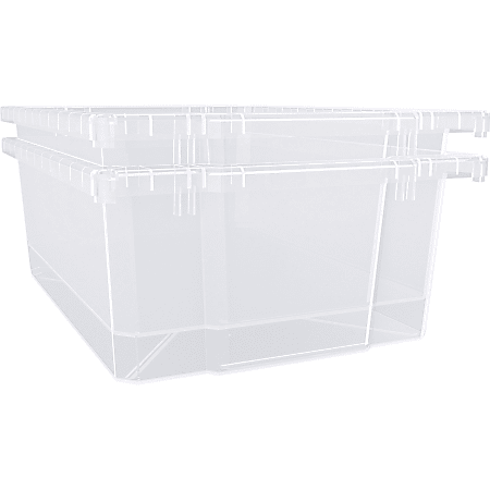 Lorell™ Plastic Storage Bin, Medium Size, Clear