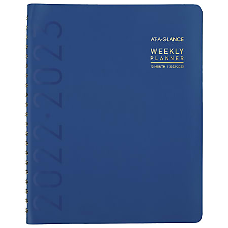AT-A-GLANCE® Contempo Academic Weekly Monthly Planner, 8 1/4" x 11", Blue