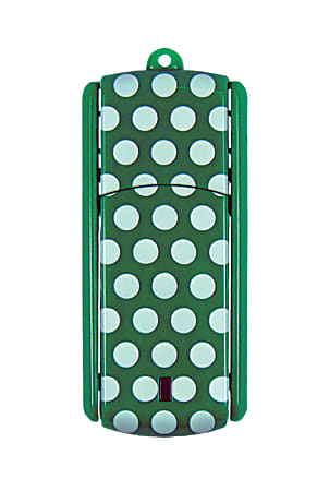 Ativa® Flip-Top USB Flash Drive With ReadyBoost™, 8GB, Polka Dots, Green/White
