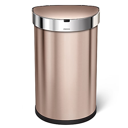 simplehuman Semiround Steel Sensor Trash Can With Liner Pocket 12