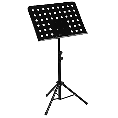 Flash Furniture Folding Travel Music Stand With Carrying Bag, 57"H x 19-1/4"W x 16-3/4"D, Black