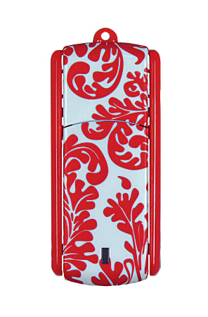Ativa® Flip-Top USB Flash Drive With ReadyBoost™, 8GB, Paisley Red/White
