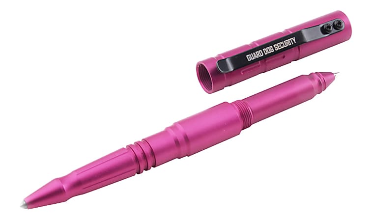 Guard Dog Security Tactical Pen, Medium Point, 0.7 mm, Pink Barrel, Black Ink