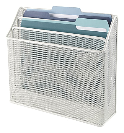 Office Depot&reg; Brand Mesh 3-Tier Desk Organizer, 11-1/2&rdquo;H x 12-5/8&rdquo;W x 3-1/2&rdquo;D, White