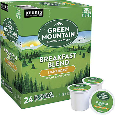 Green Mountain Coffee® Breakfast Blend Coffee K-Cups, Medium Roast, Case Of 24 Pods