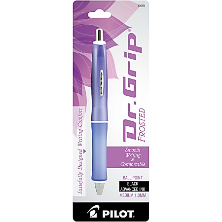 Pilot® Dr. Grip Frosted Ballpoint Pen, Medium Point, 1.0 mm, Assorted Barrel Colors, Black Ink