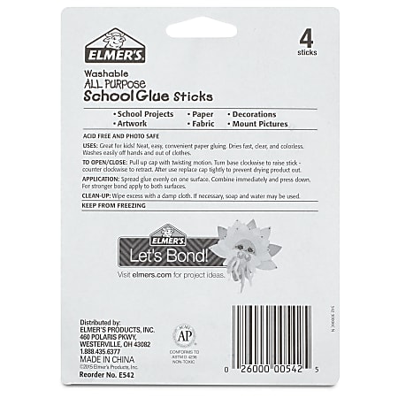  Staples 886374 Washable Glue Sticks Jumbo Clear 1.4 oz 6/Pack  (19959) : Arts, Crafts & Sewing