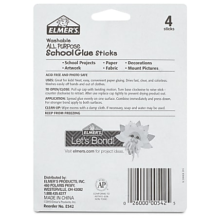 Office Depot Brand Glue Sticks, 0.32 oz, Clear, Pack of 4 Glue Sticks