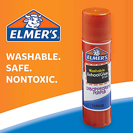 Elmer's Washable School Glue, Purple, 0.24 oz Stick - 30 Count