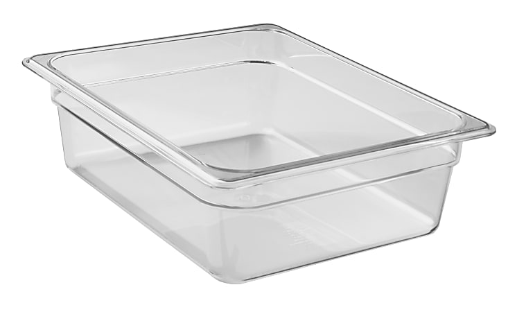 Cambro Camwear GN 1/2 Size 4" Food Pans, 4”H x 10-1/2”W 12-3/4”D, Clear, Set Of 6 Pans