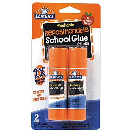 Elmer's® Repositionable Picture And Poster Glue Stick, 0.52 Oz., Pack Of 2