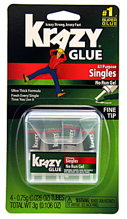 Krazy® Glue Clear Original, .08 Oz Tubes, Pack Of 4