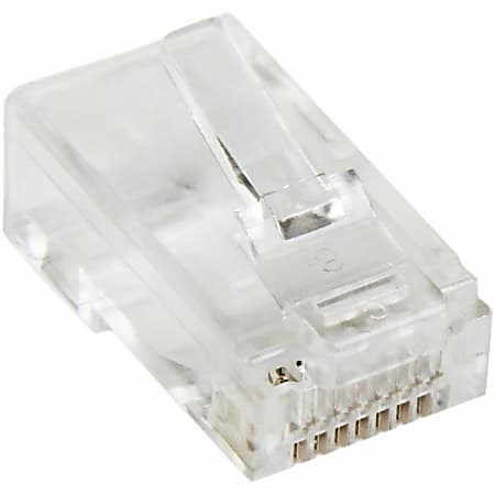 StarTech.com Cat 5e RJ45 Solid Modular Plug Connector - Network connector - RJ-45 (M) - CAT 5e - clear (pack of 50) -  - CRJ45SOL50PK