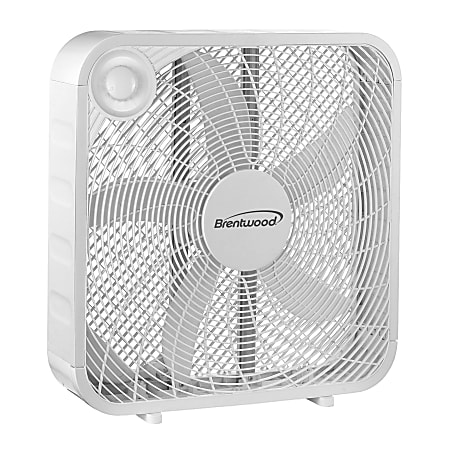 Brentwood Kool Zone 20" Box Fan, 20" x 20", White