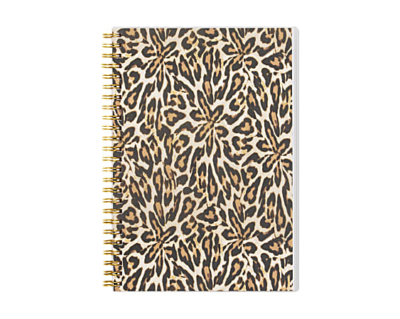 Nicole Miller Wire-O Notebook, 5 3/4" x 8 1/2", Lined, 80 Pages, Leopard