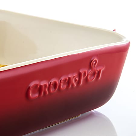 Crock Pot Artisan 1.25 Quart Rectangle Stoneware Bake Pan in Red