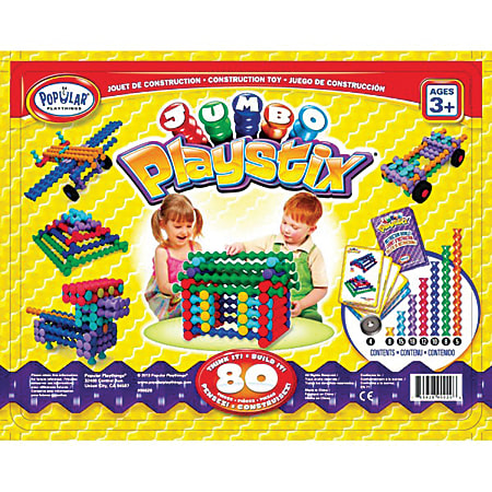 Popular Playthings Jumbo Playstix 80-Piece Set