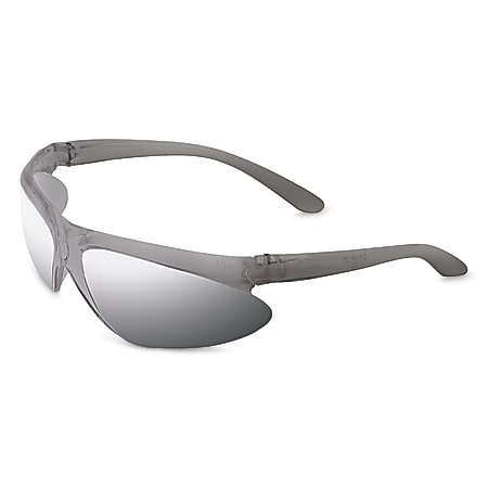 A400 Series Eyewear, Silver Mirror Lens, Polycarbonate, Hard Coat, Gray Frame