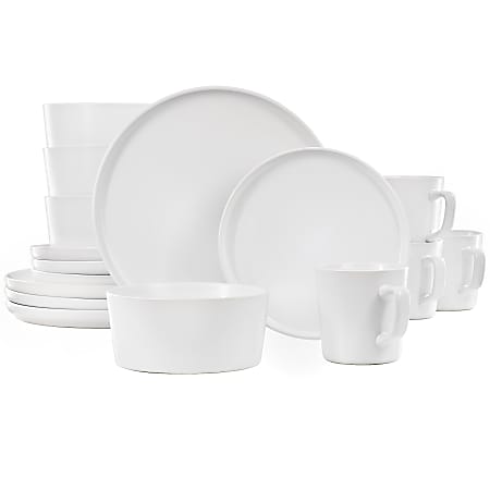 Elama Luxmatte 16-Piece Dinnerware Set, White