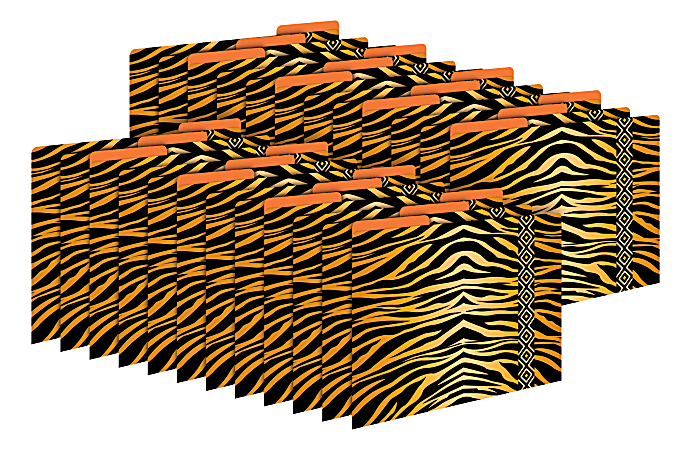 Barker Creek Tab File Folders, Letter Size, Tiger, Pack Of 24 Folders