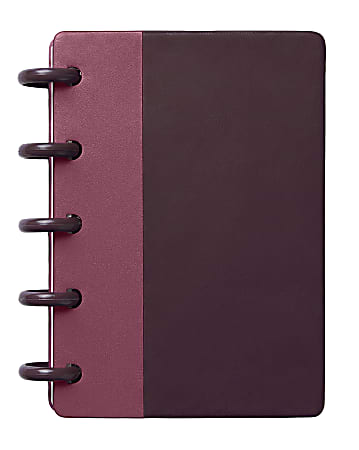 TUL® Mini Discbound Notebook With Soft-Touch Cover, Narrow Ruled, 60 Sheets, 5" x 3-1/2", Purple/Pink