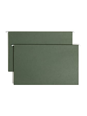 Smead&reg; Premium-Quality Hanging Folders, Without Tabs, Legal Size, Standard Green, Pack Of 25
