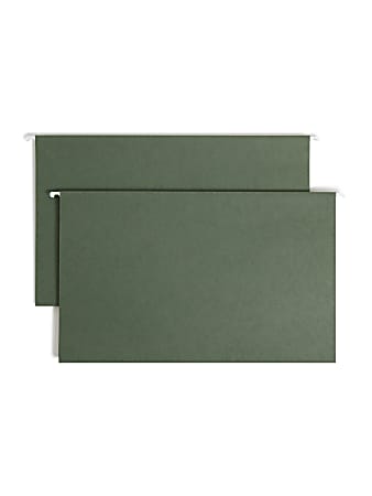 Smead® Premium-Quality Hanging Folders, Without Tabs, Legal Size, Standard Green, Pack Of 25