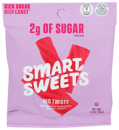 Smart Sweets Berry Punch Red Twists, 1.8 Oz, Total Qty 12
