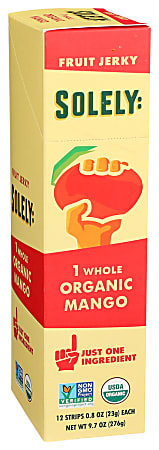 Solely Organic Mango Fruit Jerky, 0.8 Oz, Total Qty 12