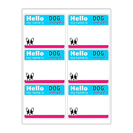 Custom Printed 3-Color Laser Sheet Labels And Stickers, 3-1/3" x 4" Rectangle, 6 Per Sheet, 100 Sheets Per Box