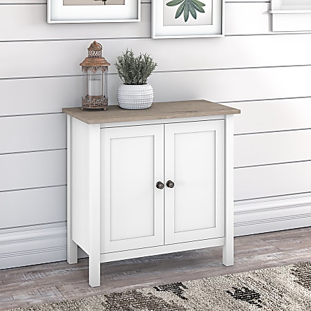 Bush Furniture Mayfield Accent Storage Cabinet With Doors Pure WhiteShiplap Gray Standard Delivery Office Depot