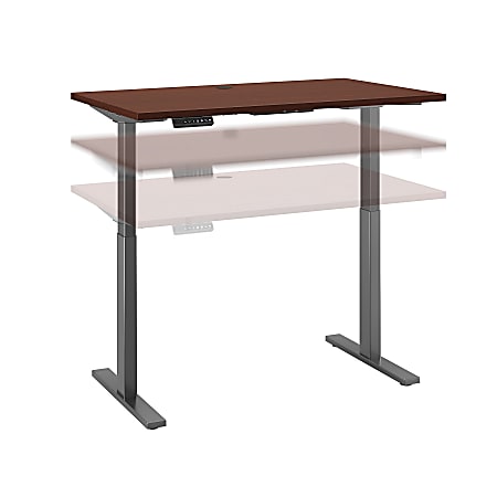Bush Business Furniture Move 60 Series Electric 48"W x 24"D Height Adjustable Standing Desk, Harvest Cherry/Black Base, Standard Delivery