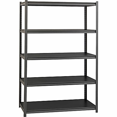 Lorell® Steel Shelving Unit, 5 Shelves, 30% Recycled, Black