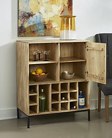 Natural wood on sale bar cabinet