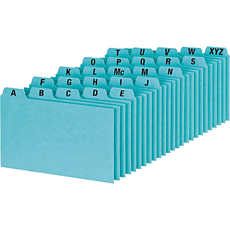 Oxford Poly Index Card Guides A-Z Alphabetical 2 Pack 25 Guides per Set Assorted Colors 5 x 8 Size 