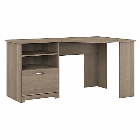 Bush Furniture Cabot 60"W Corner Desk With Storage, Ash Gray, Standard Delivery