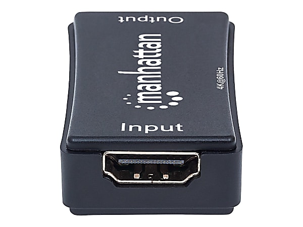 Manhattan HDMI Repeater, 4K@60Hz, Active, Boosts HDMI Signal up to 40m, Black, Three Year Warranty, Blister - 207621