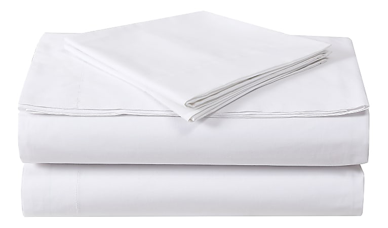 1888 Mills Dependability King Long Flat Sheets, 108” x 115”, White, Pack Of 12 Sheets
