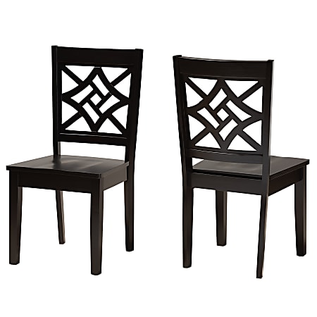 Baxton Studio Nicolette Dining Chairs, Dark Brown, Set Of 2 Chairs