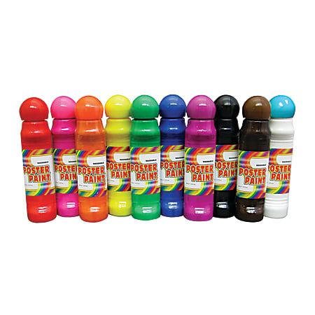 Crafty Dab Poster Paint, 1.62 Oz, Assorted Colors, Pack Of 10