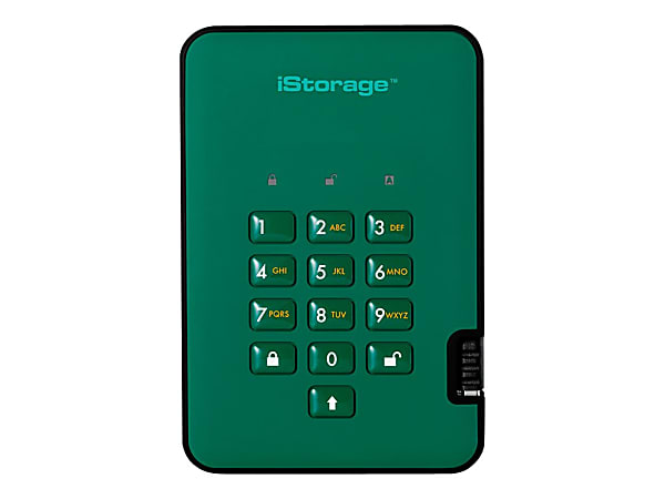 iStorage diskAshur² - Hard drive - encrypted - 4 TB - external (portable) - USB 3.1 - 5400 rpm - buffer: 8 MB - FIPS 197, 256-bit AES-XTS - racing green - TAA Compliant